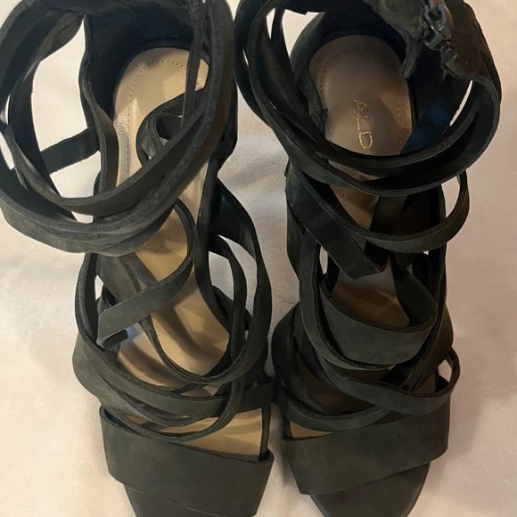 ALDO Forest Green Sandal Heels - Picture 5 of 6